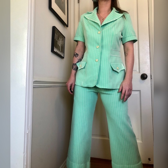 Vintage Pants - SOLD | -70s Vintage Polyester Pant Set